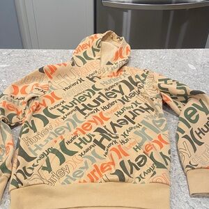 Hurley Tan Hoodie with Bold Logo Design